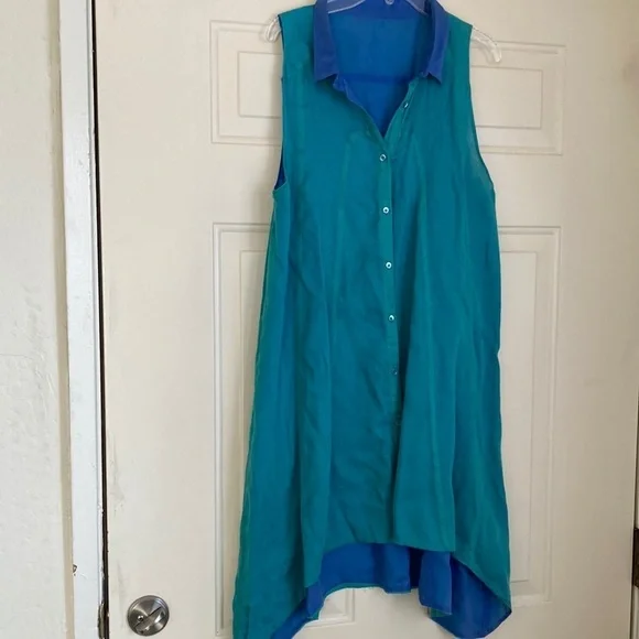 Gauzy silky Reversible double layer lightweight vest duster petticoat - Picture 1 of 13